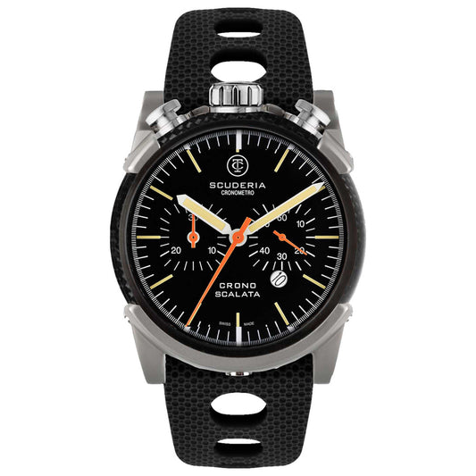 Front view of CT Scuderia Fibra di Carbonio Men's Quartz Watch CS10188-N