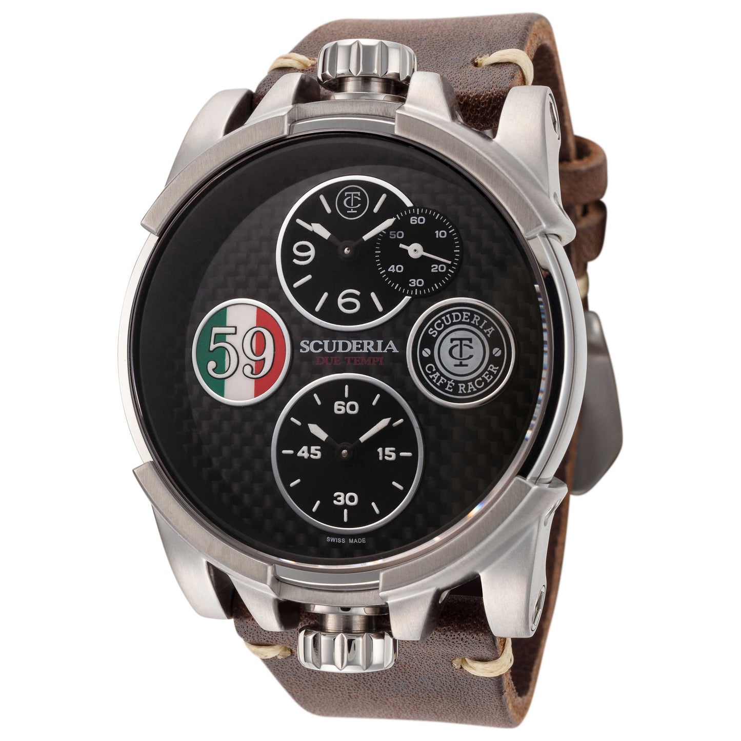 Front view of CT Scuderia Due Tempi Men's Quartz Watch CS40304N