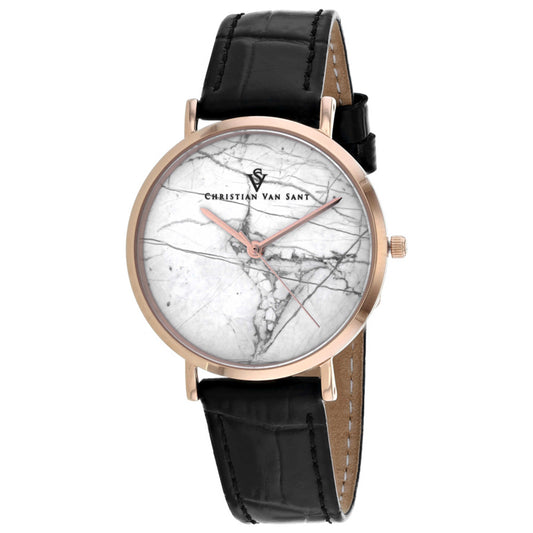 Front view of Christian Van Sant Lotus Women's Quartz Watch CV0422Bk