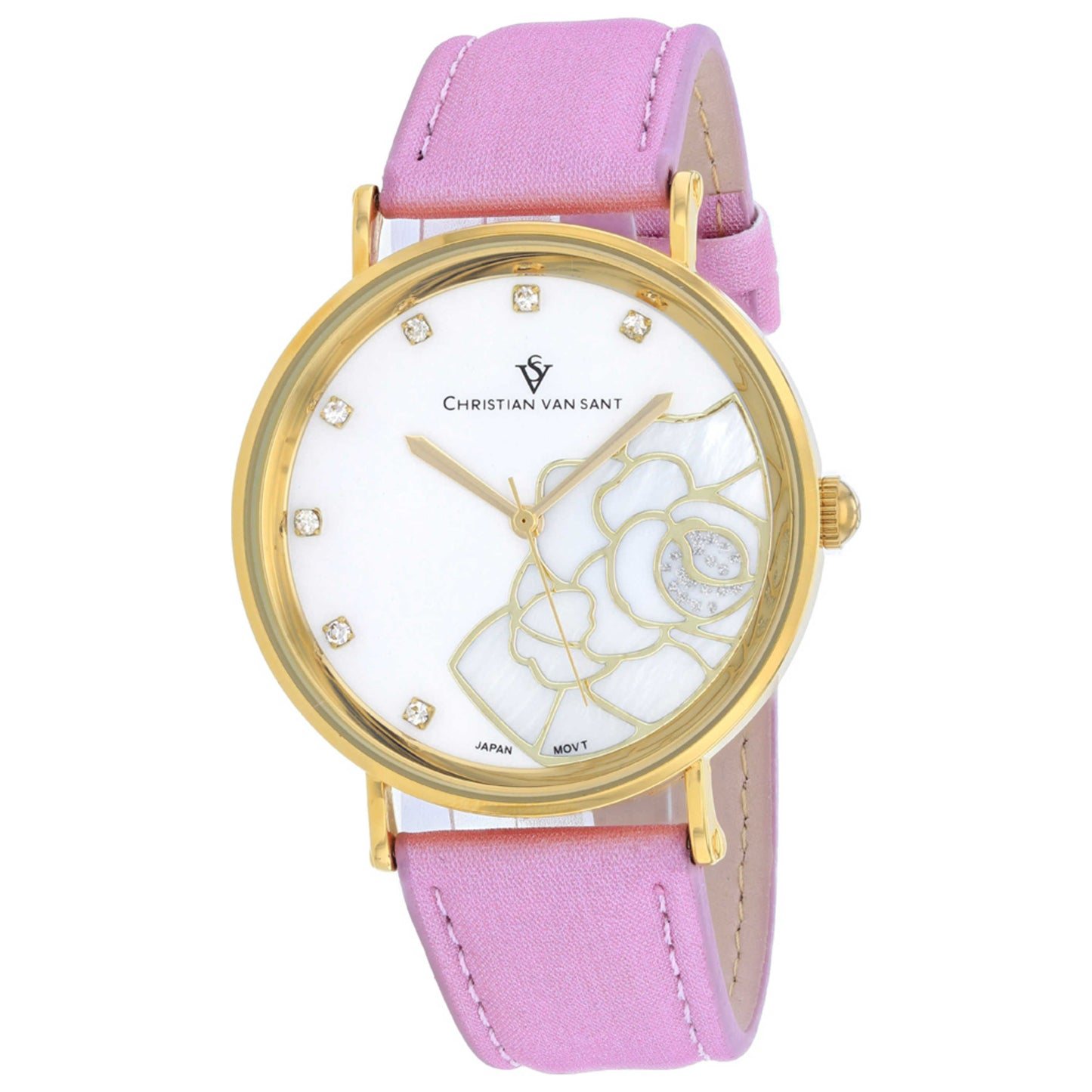 Front view of Christian Van Sant Blossom Women's Quartz Watch CV2212-PK