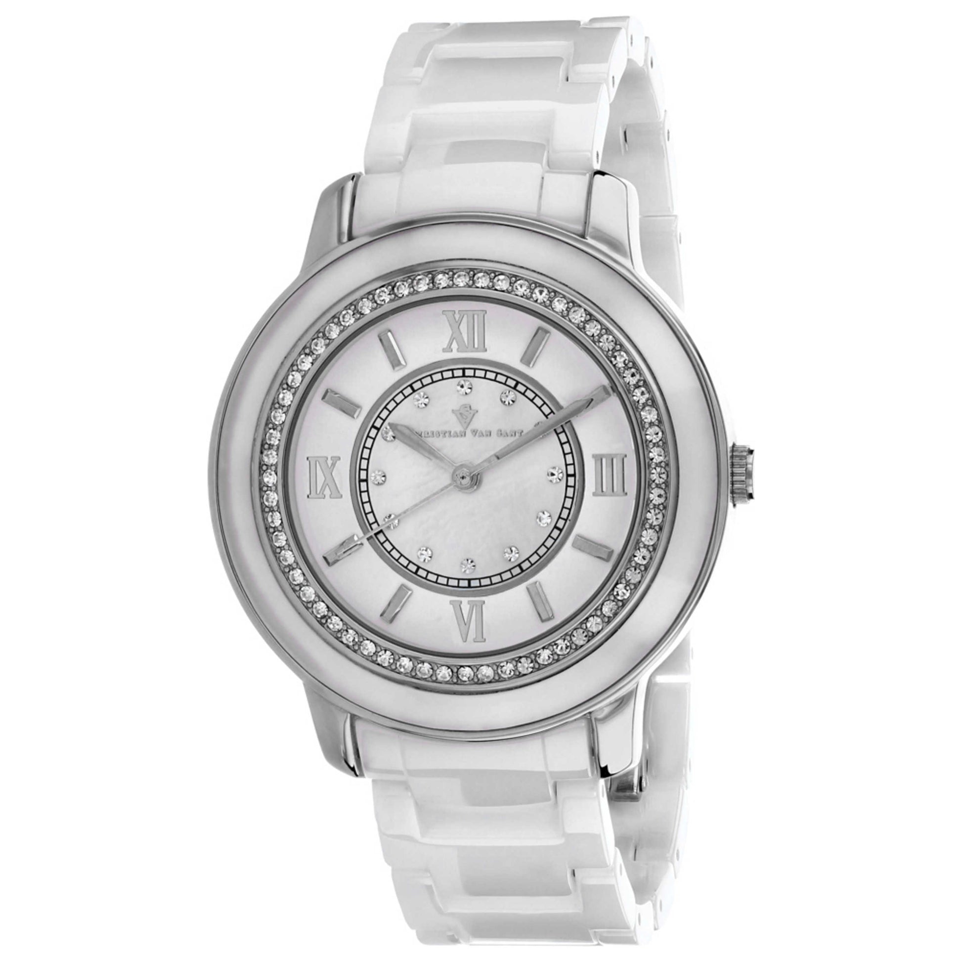 Front view of Christian Van Sant Clay Women's Quartz Watch CV3210