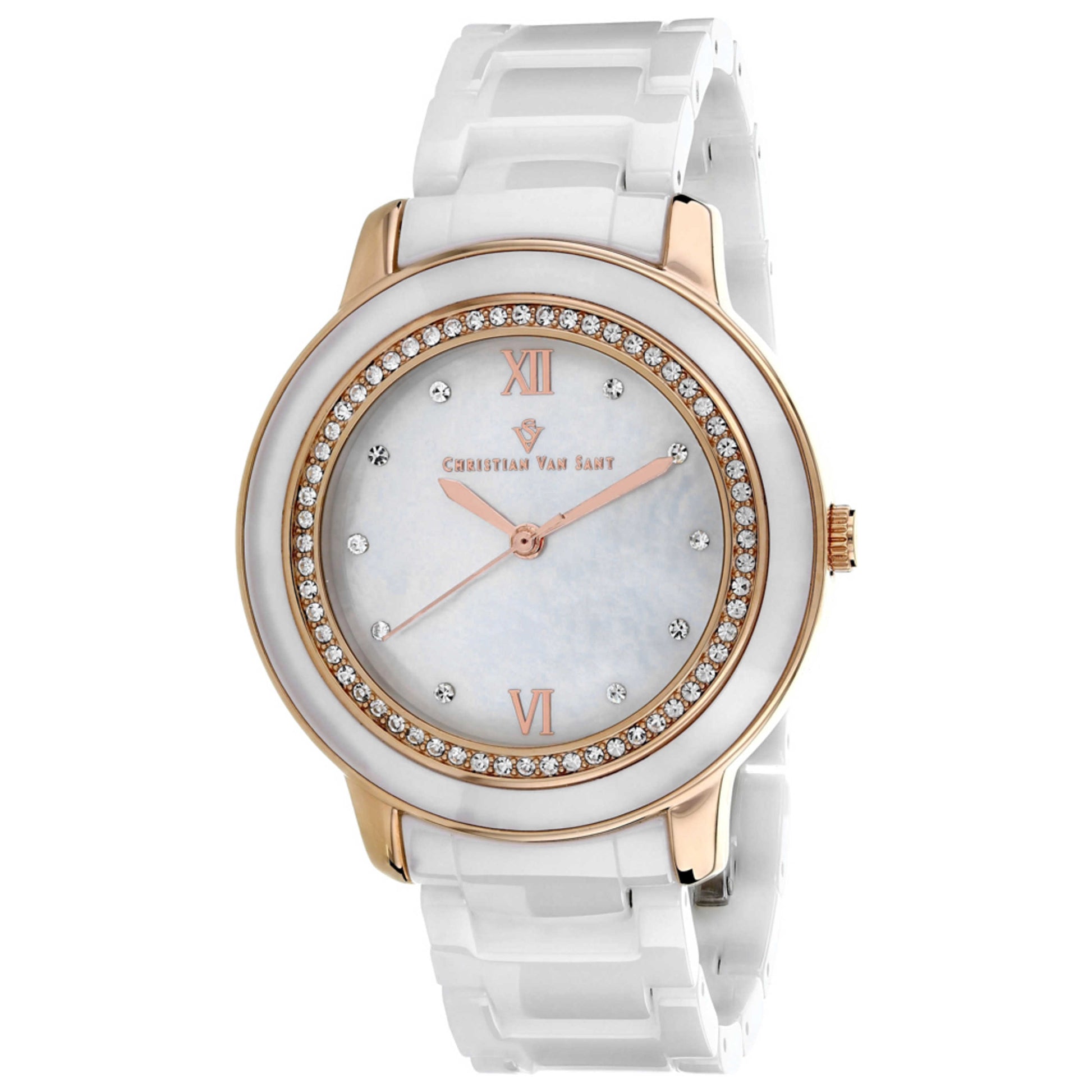 Front view of Christian Van Sant Clay Women's Quartz Watch CV3216