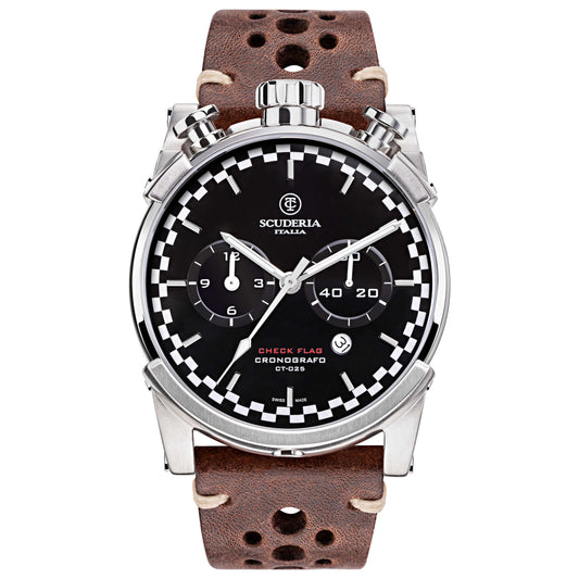 Front view of CT Scuderia Check Flag Men's Quartz Watch CWEH00119