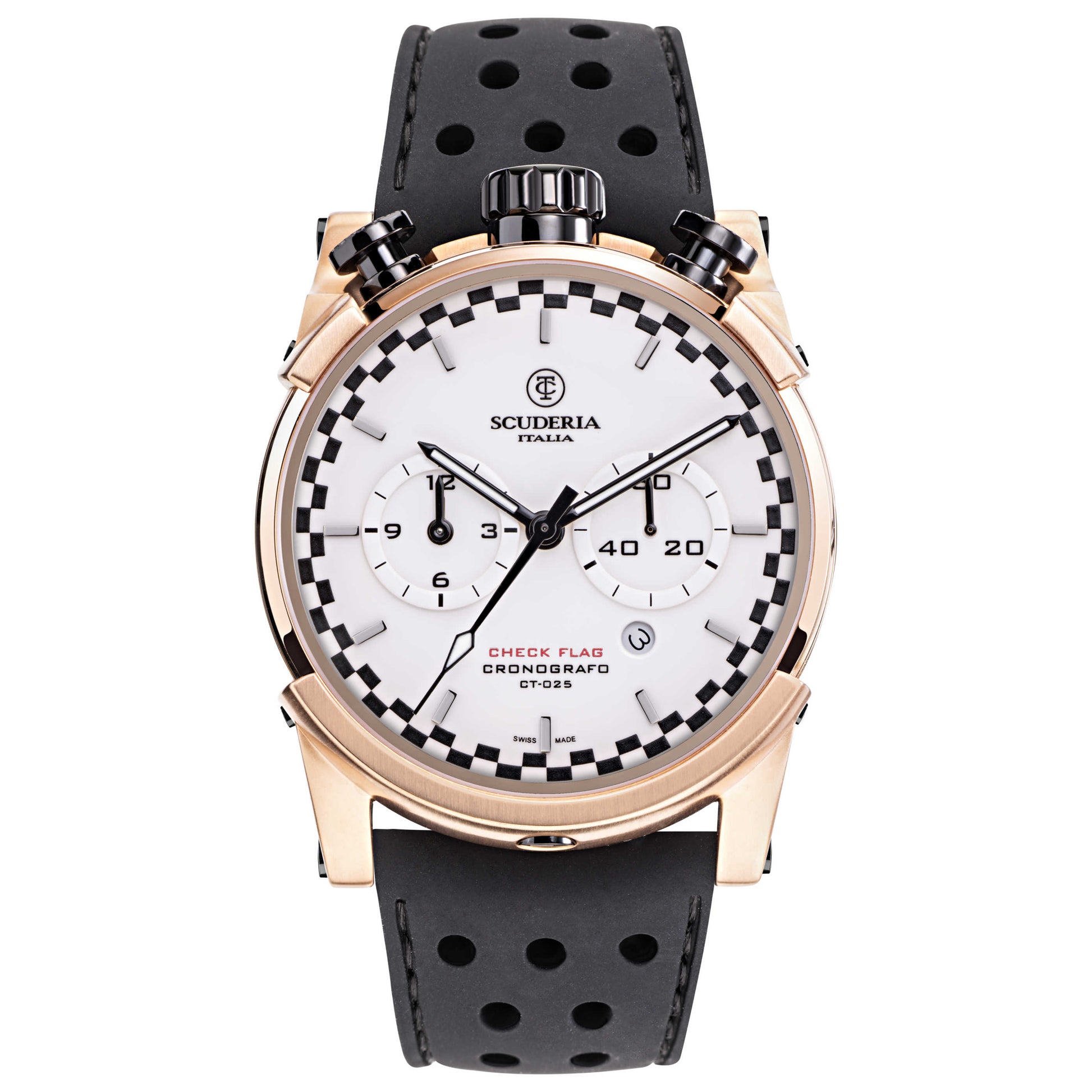 Front view of CT Scuderia Check Flag Men's Quartz Watch CWEH00219