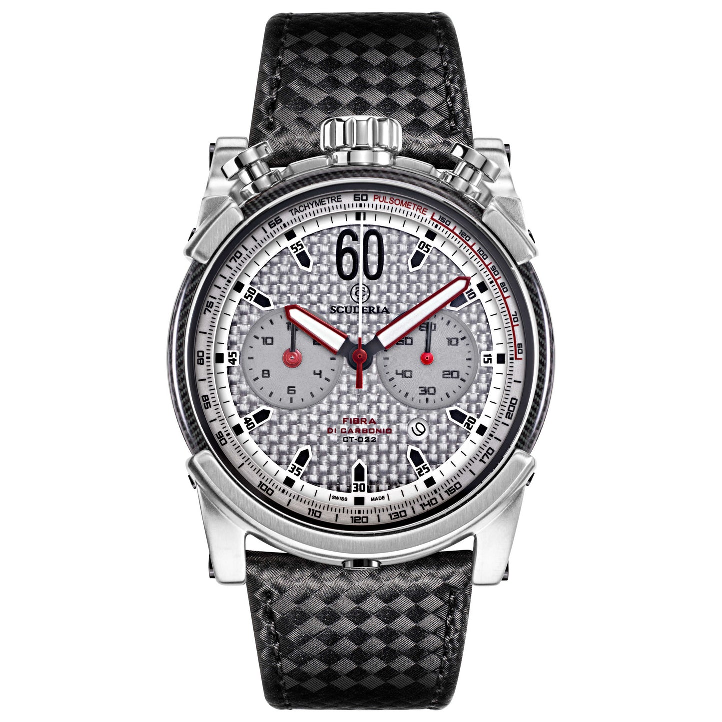 Front view of CT Scuderia Fibra Di Carbonio Men's Quartz Watch CWEI00119