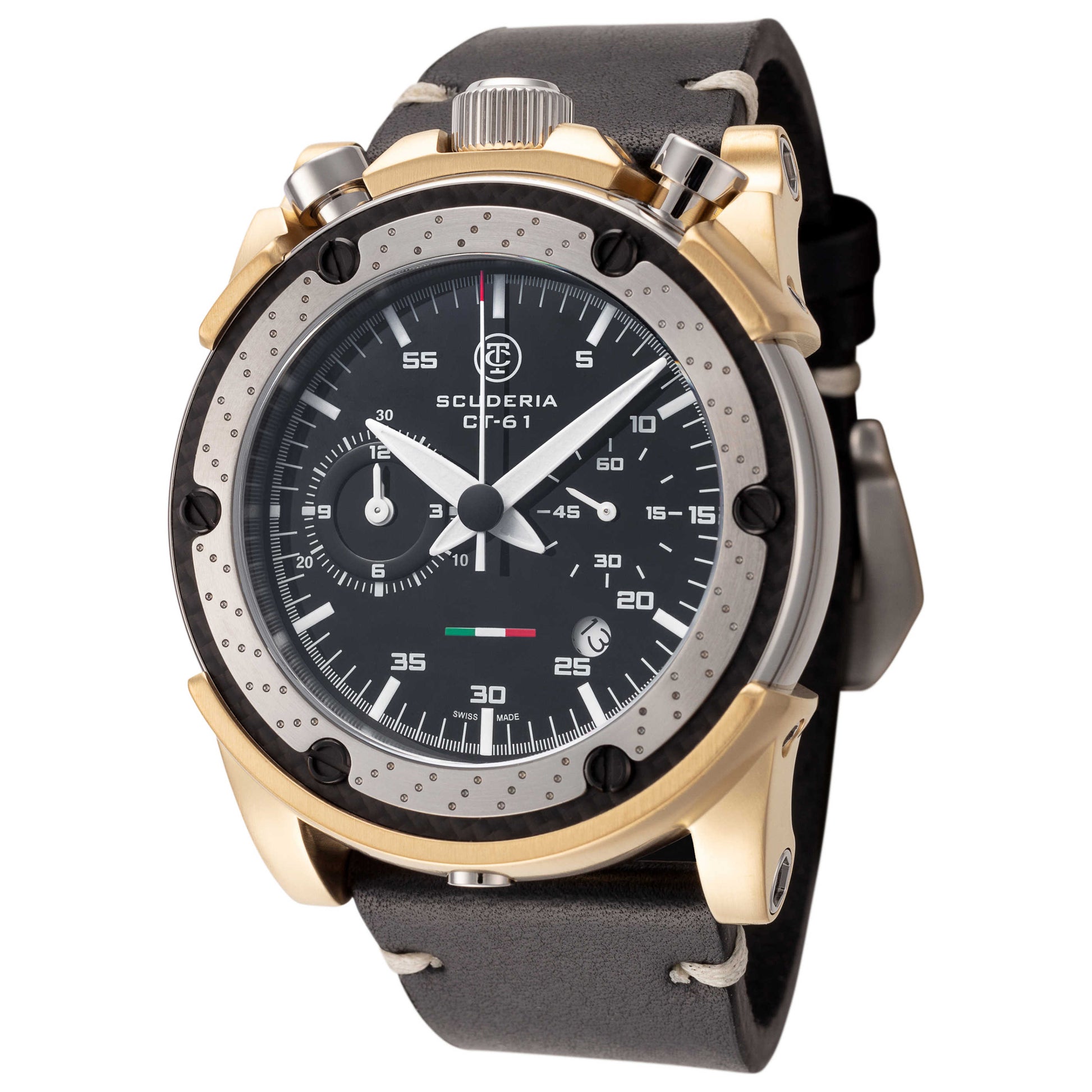 Front view of CT Scuderia Freno A Disco Men's Quartz Watch CWLX00320