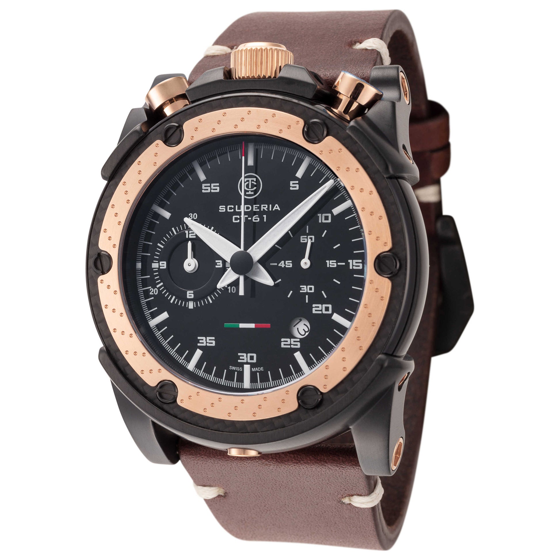 Front view of CT Scuderia Freno A Disco Men's Quartz Watch CWLX00420