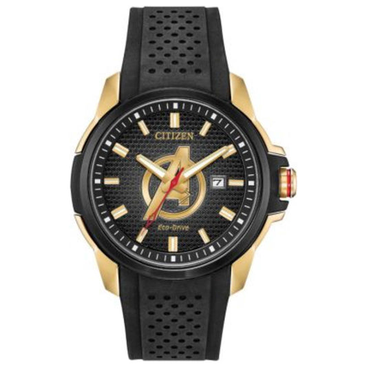 Front view of Citizen Marvel Avengers Men's Solar Watch CZAW1155-03W