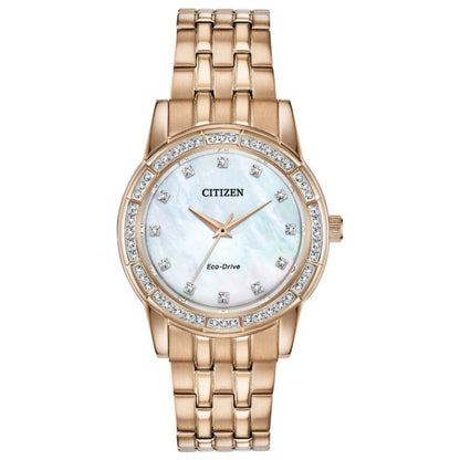 Front view of Citizen Silhouette Crystal Women's Solar Watch CZEM0773-54D