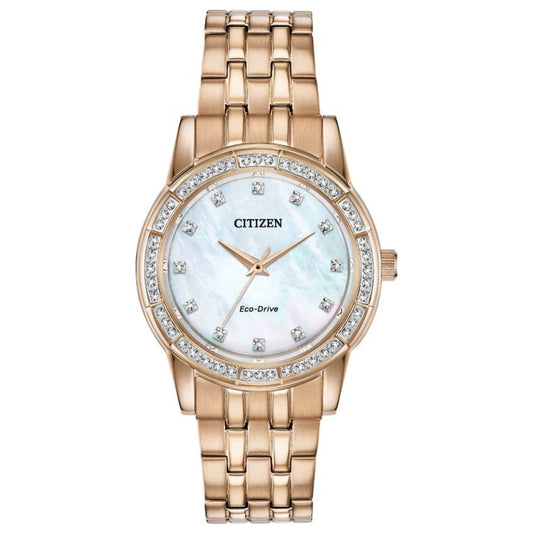 Front view of Citizen Silhouette Crystal Women's Solar Watch CZEM0773-54D