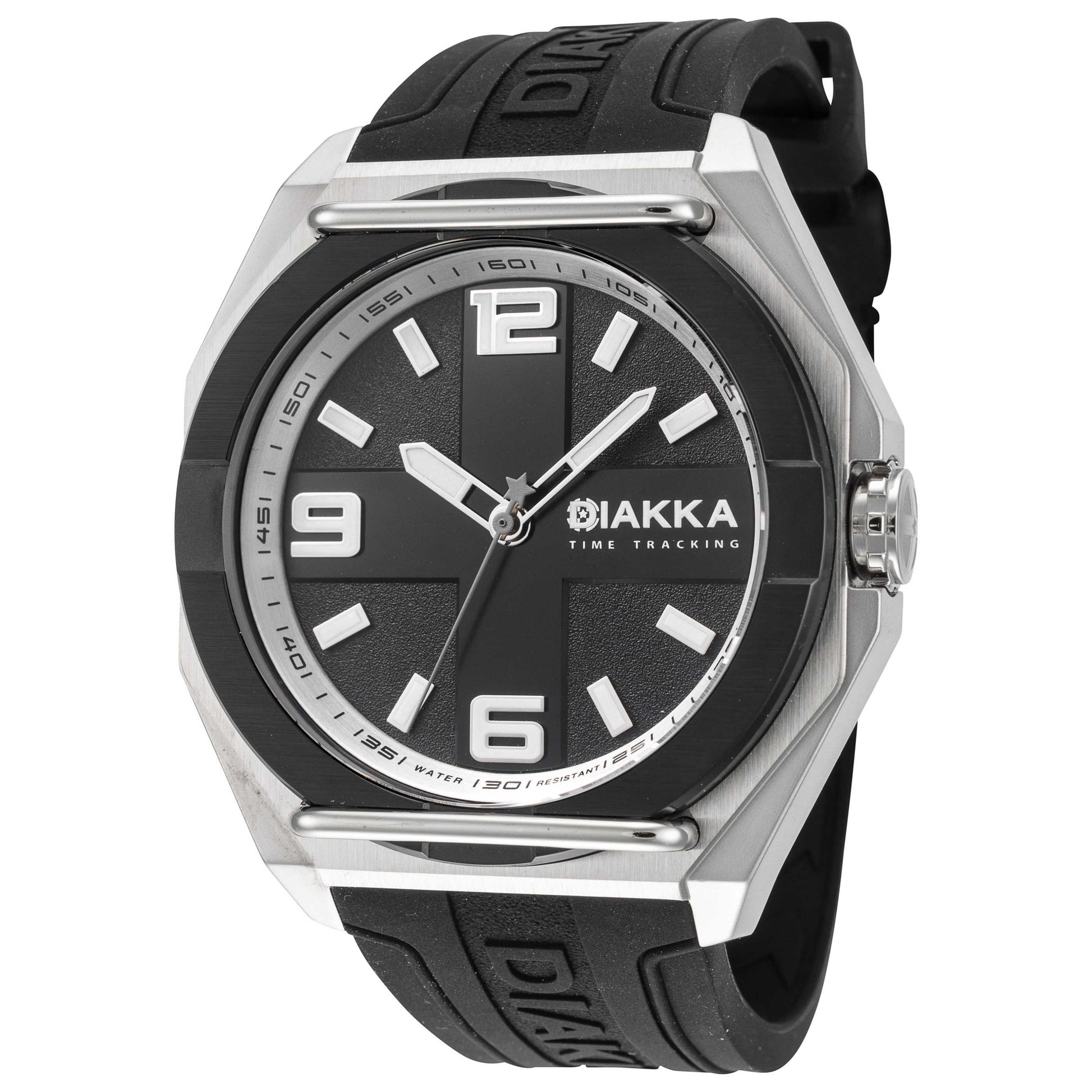 Front view of Diakka The Vice Men's Quartz Watch D1645-SS-BB