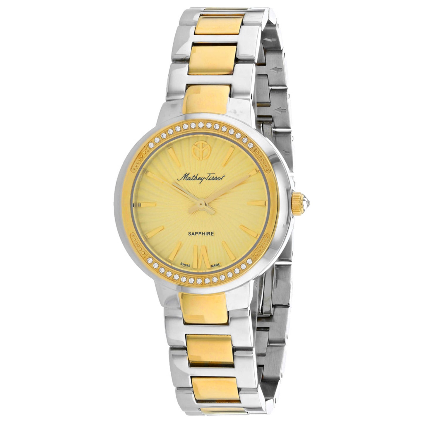 Front view of Mathey Tissot Lucrezia Crystal Women's Quartz Watch D3082BDI