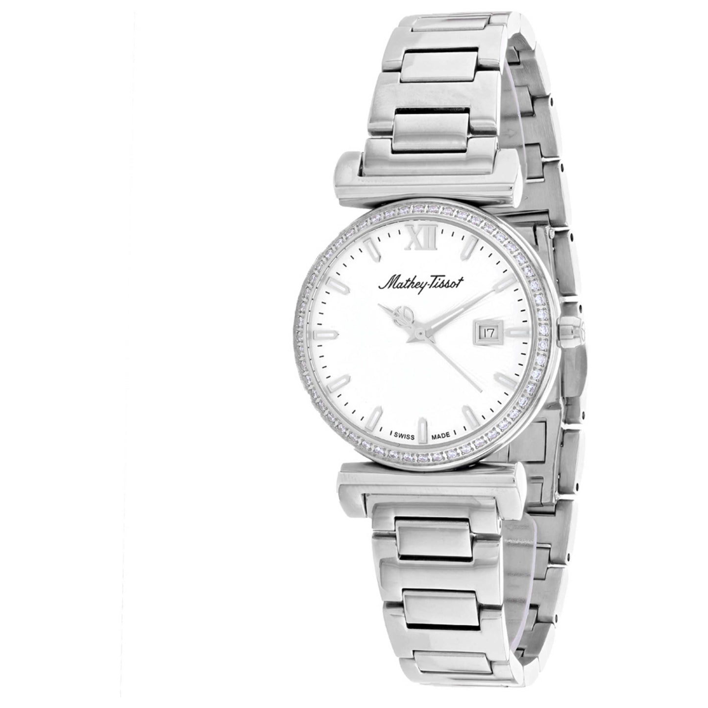 Front view of Mathey Tissot Elegance Diamond Women's Quartz Watch D410AQI