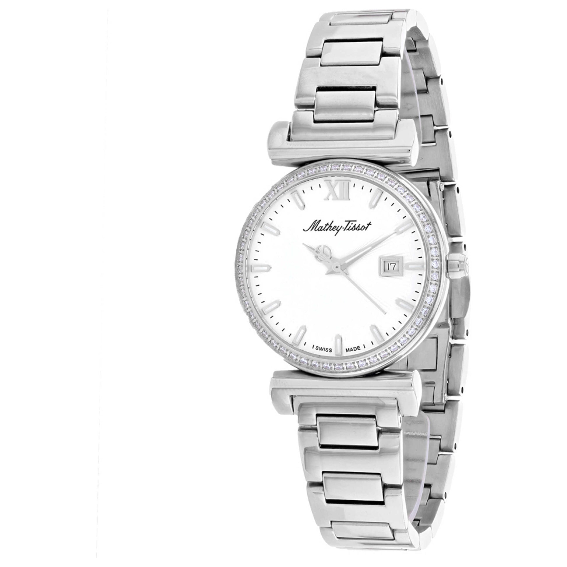 Front view of Mathey Tissot Elegance Diamond Women's Quartz Watch D410AQI