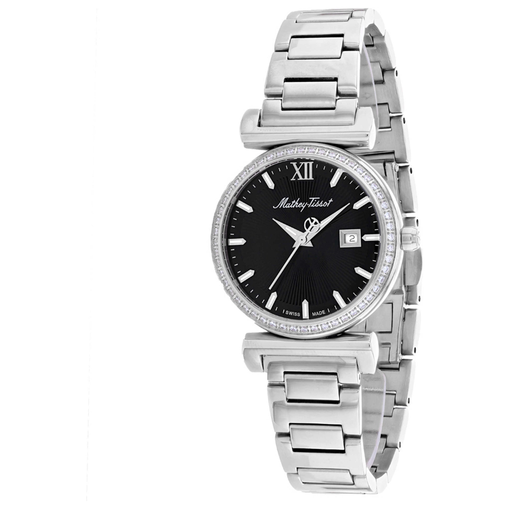 Front view of Mathey Tissot Elegance Diamond Women's Quartz Watch D410AQN