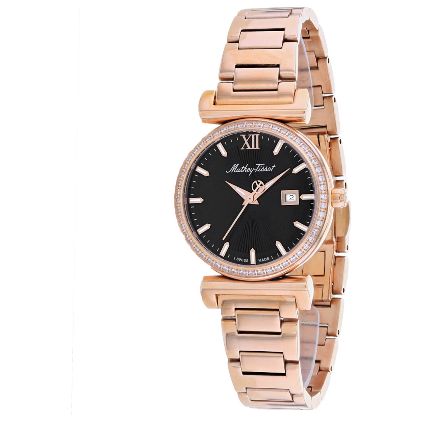 Front view of Mathey Tissot Elegance Diamond Women's Quartz Watch D410PQN