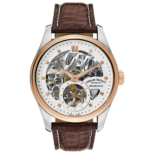 Front view of Armand Nicolet LR8 Men's Manual-Wind Watch D622AAA-AS-P713MR2