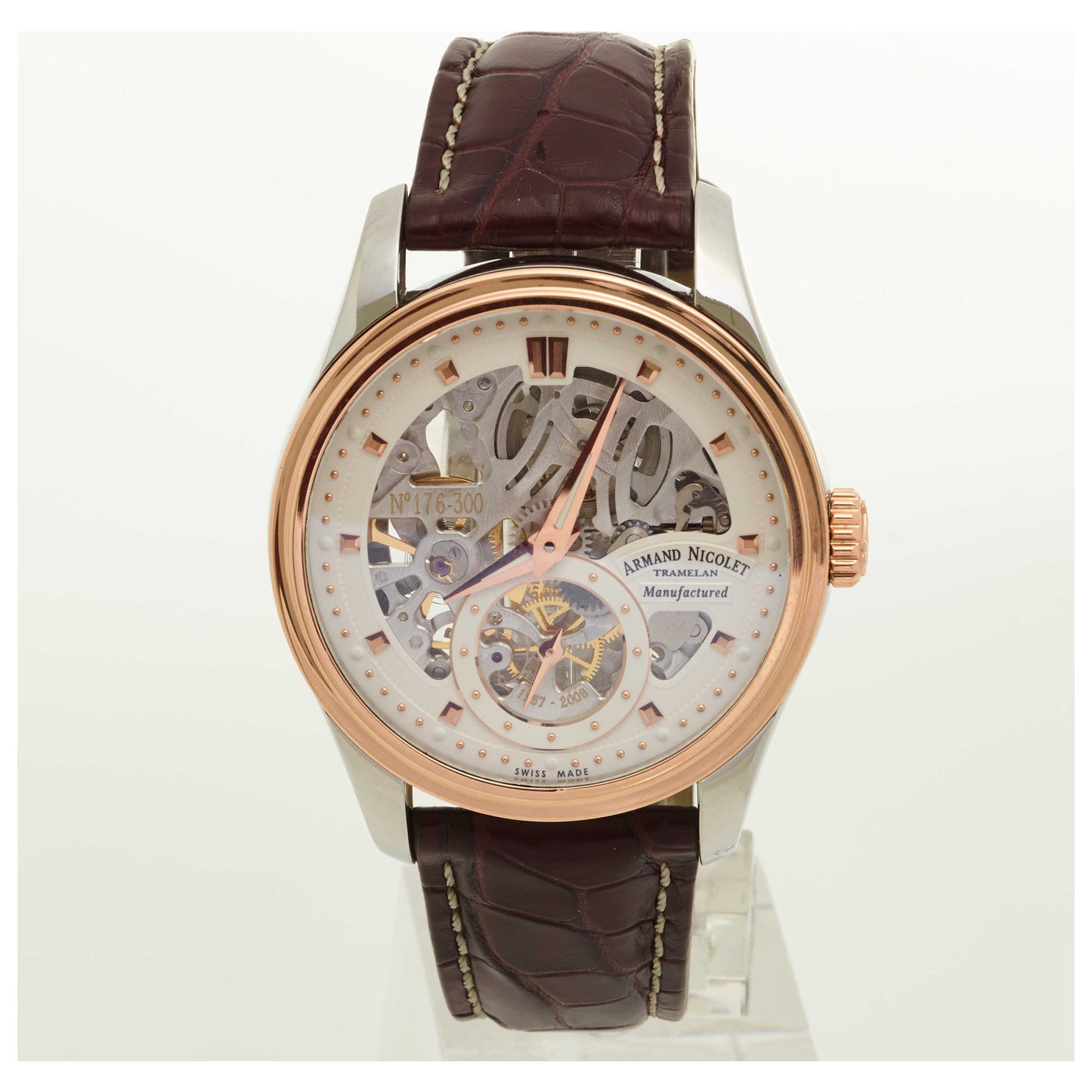 Front view of Armand Nicolet LR8 Men's Manual-Wind Watch D622AAA-ASP713MR2-PO