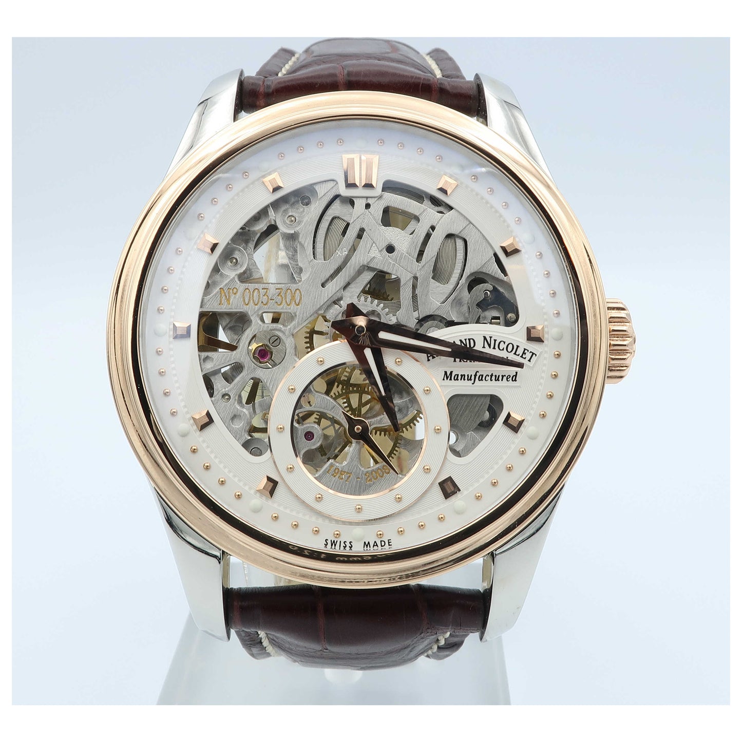 Front view of Armand Nicolet LR8 Men's Manual-Wind Watch D622AAA-ASP713MR2-SD