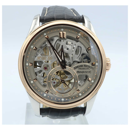 Front view of Armand Nicolet LR8 Men's Manual-Wind Watch D622AAA-GSP713GR2-SD