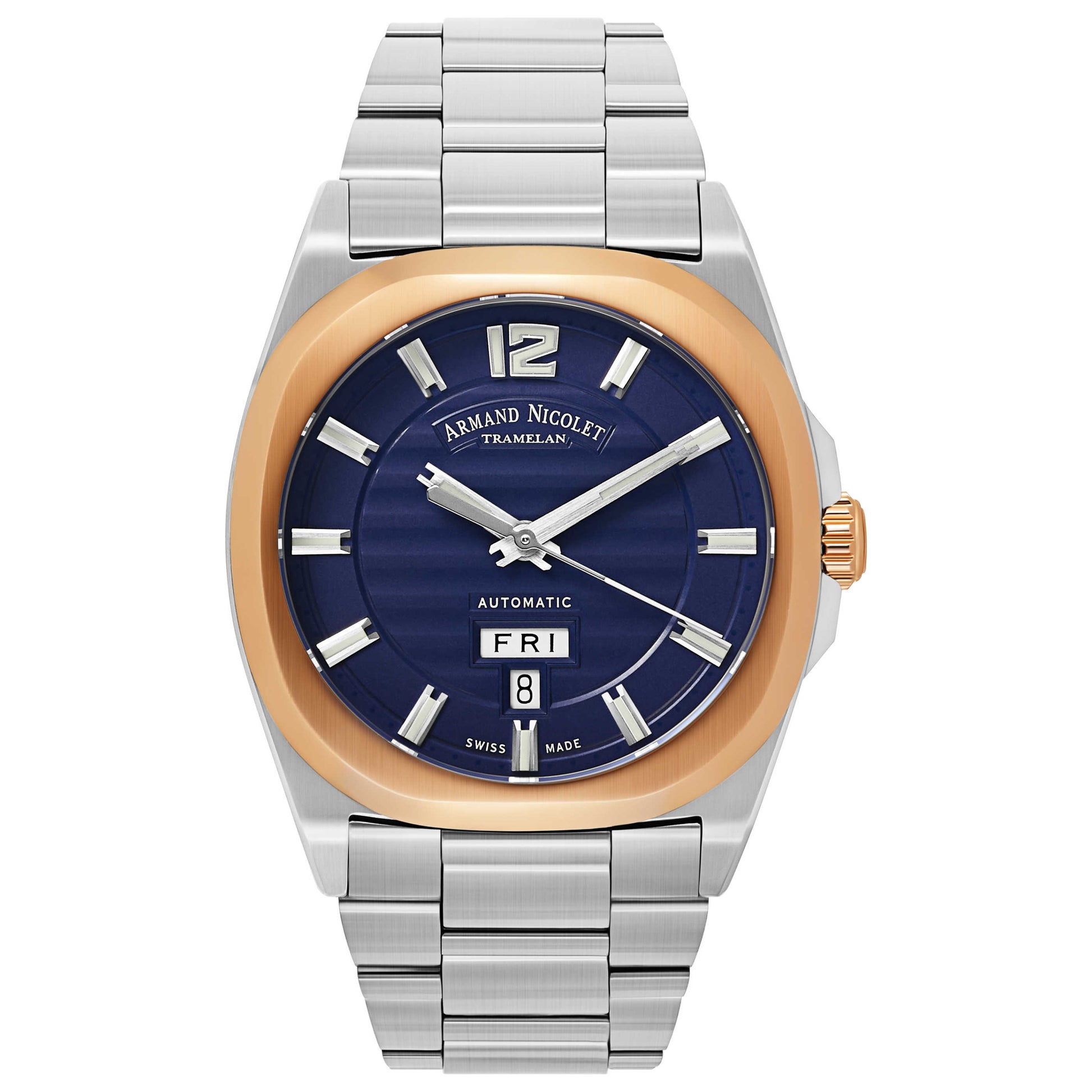 Front view of Armand Nicolet J09 Men's Automatic Watch D650AAA-BU-MA4650AA