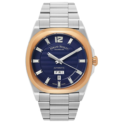 Front view of Armand Nicolet J09 Men's Automatic Watch D650AAA-BU-MA4650AA