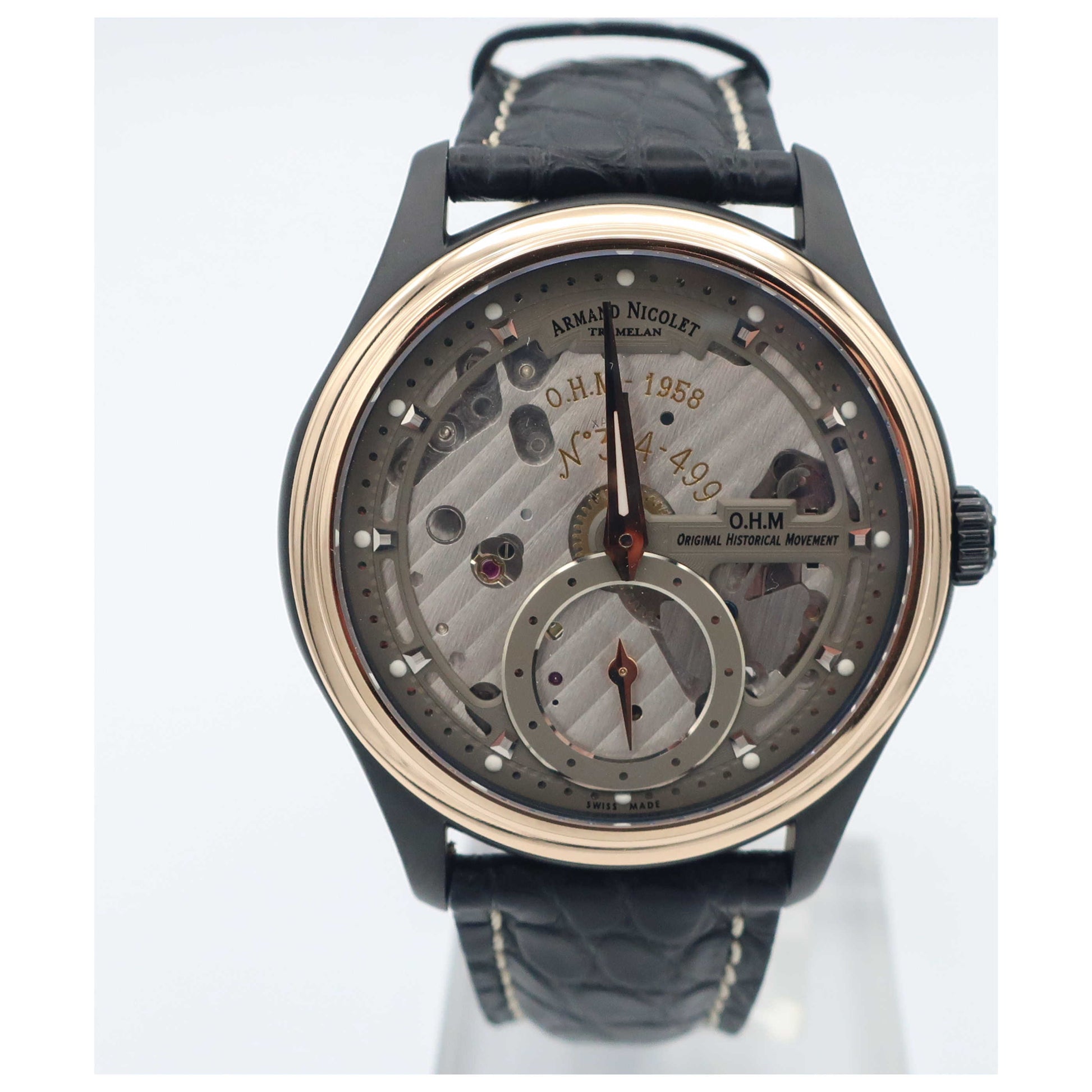 Front view of Armand Nicolet L14 Men's Manual-Wind Watch D750ANA-GRP713NR2-SD