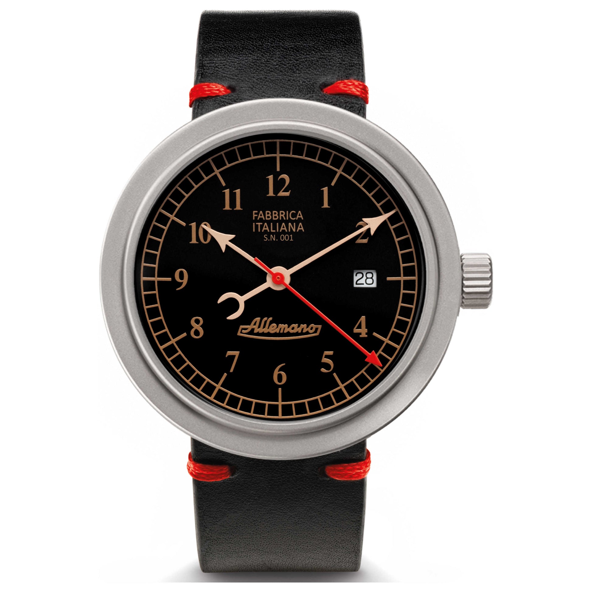 Front view of Allemano 1919 Men's Automatic Watch DAYA1919NPPB-N