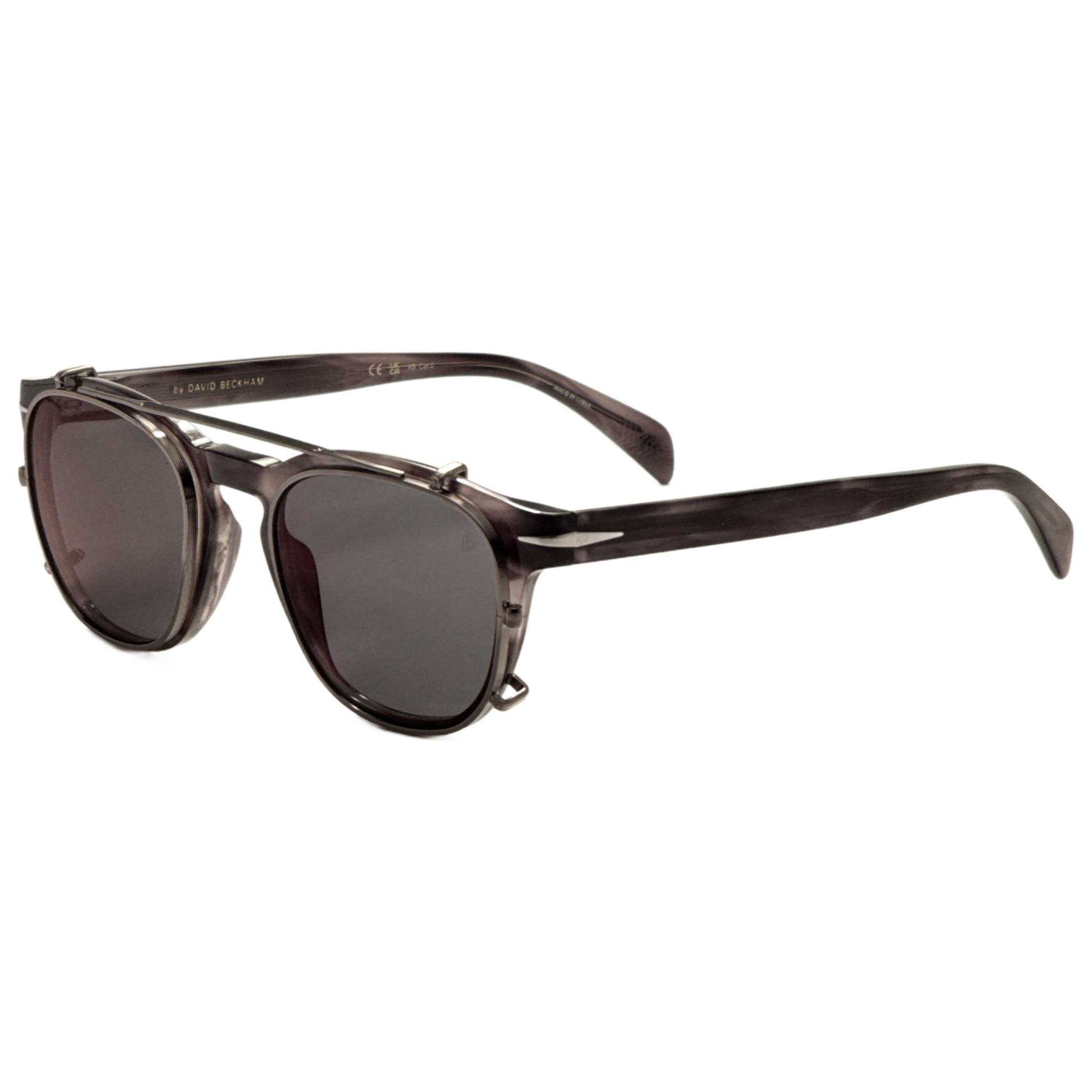 Front view of David Beckham Men's Clip-On Frames DB1117CS-02W8-MT