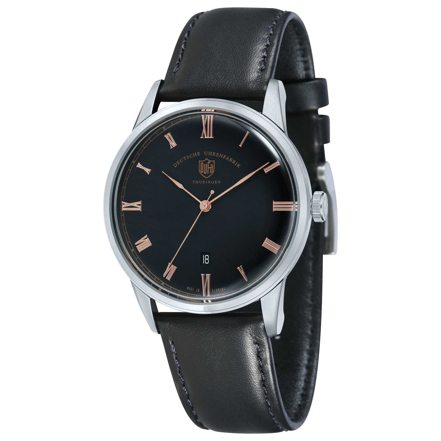 Front view of DuFa Weimar Men's Quartz Watch DF-9008-01