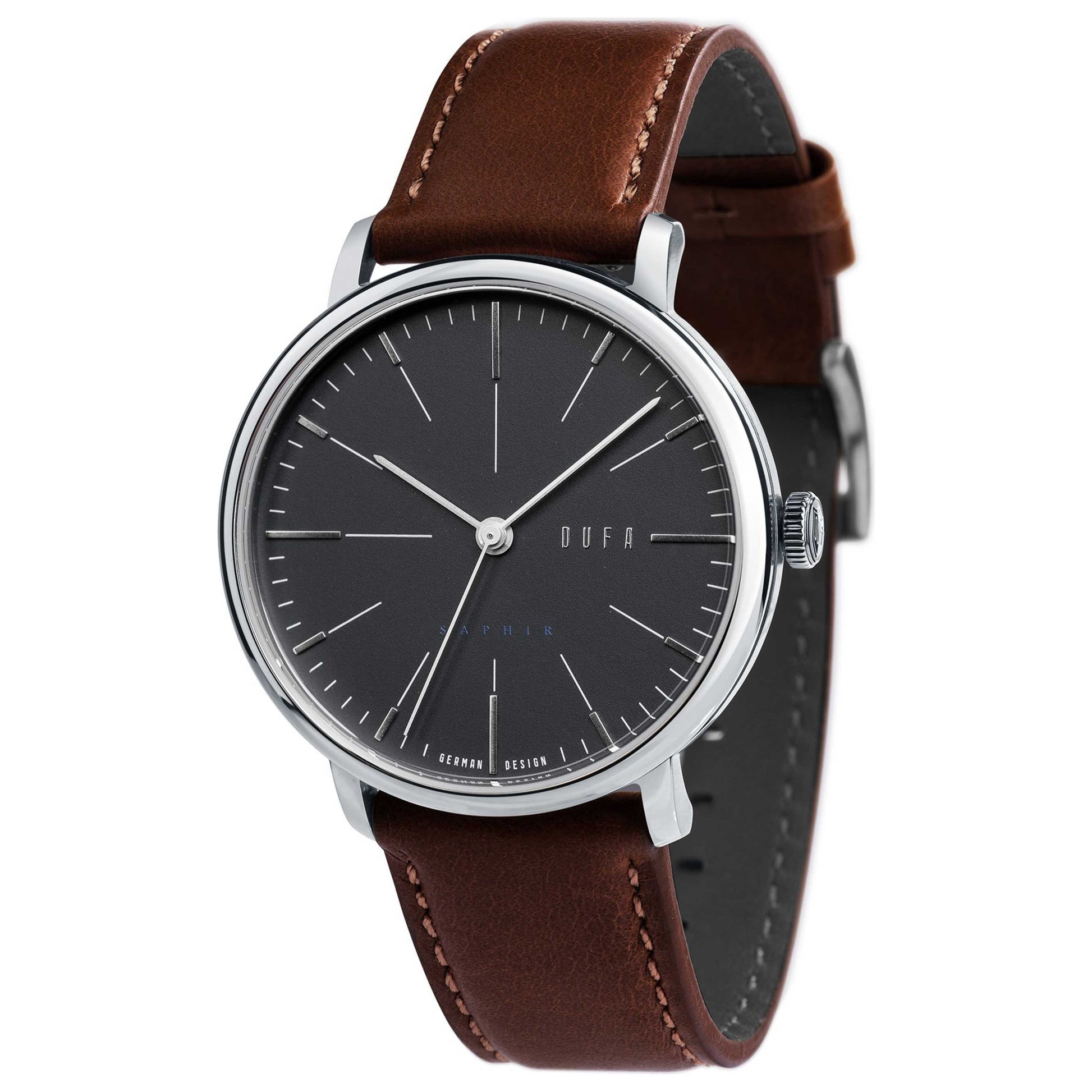 Front view of DuFa Saphir Men's Quartz Watch DF-9029-02