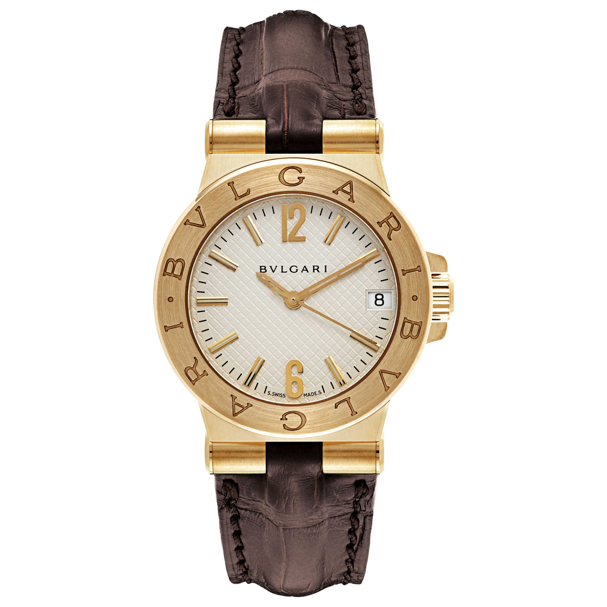 Front view of Bulgari Diagono Women's Swiss Quartz (Battery-Powered) Watch DG29C6GLD