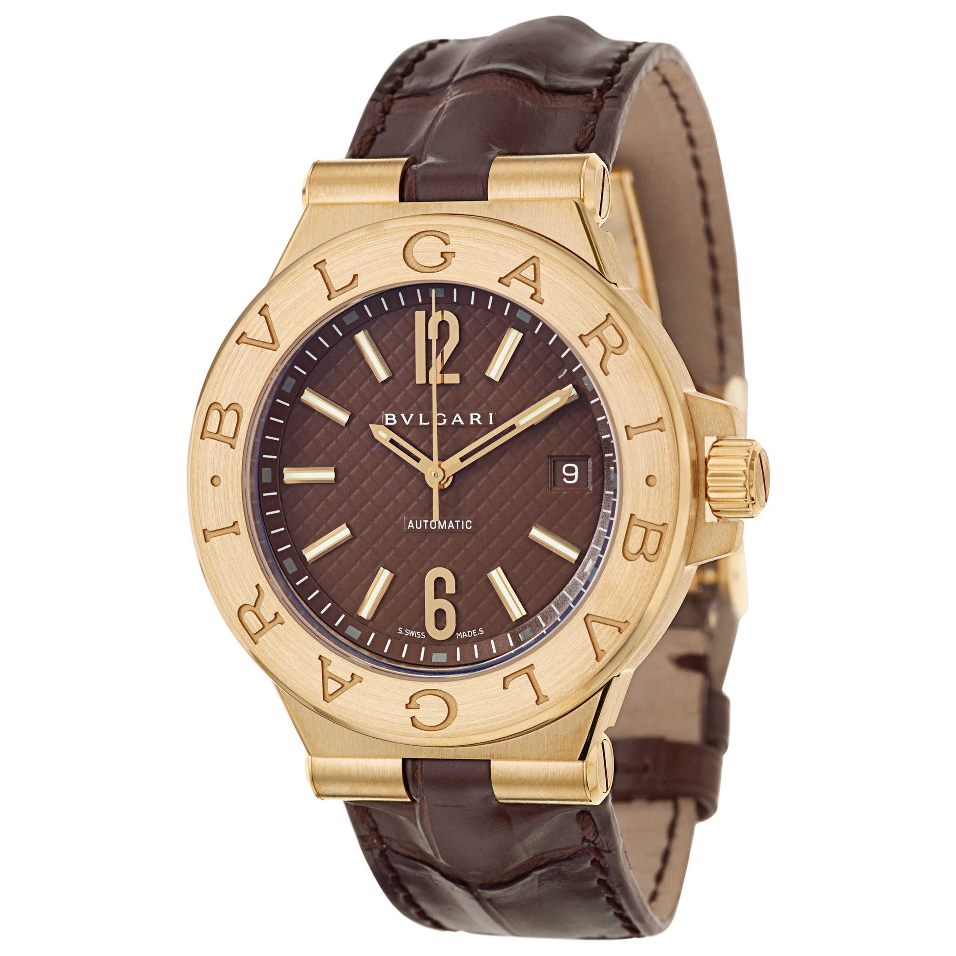 Front view of Bulgari Diagono Men's Automatic Watch DG40C11GLD