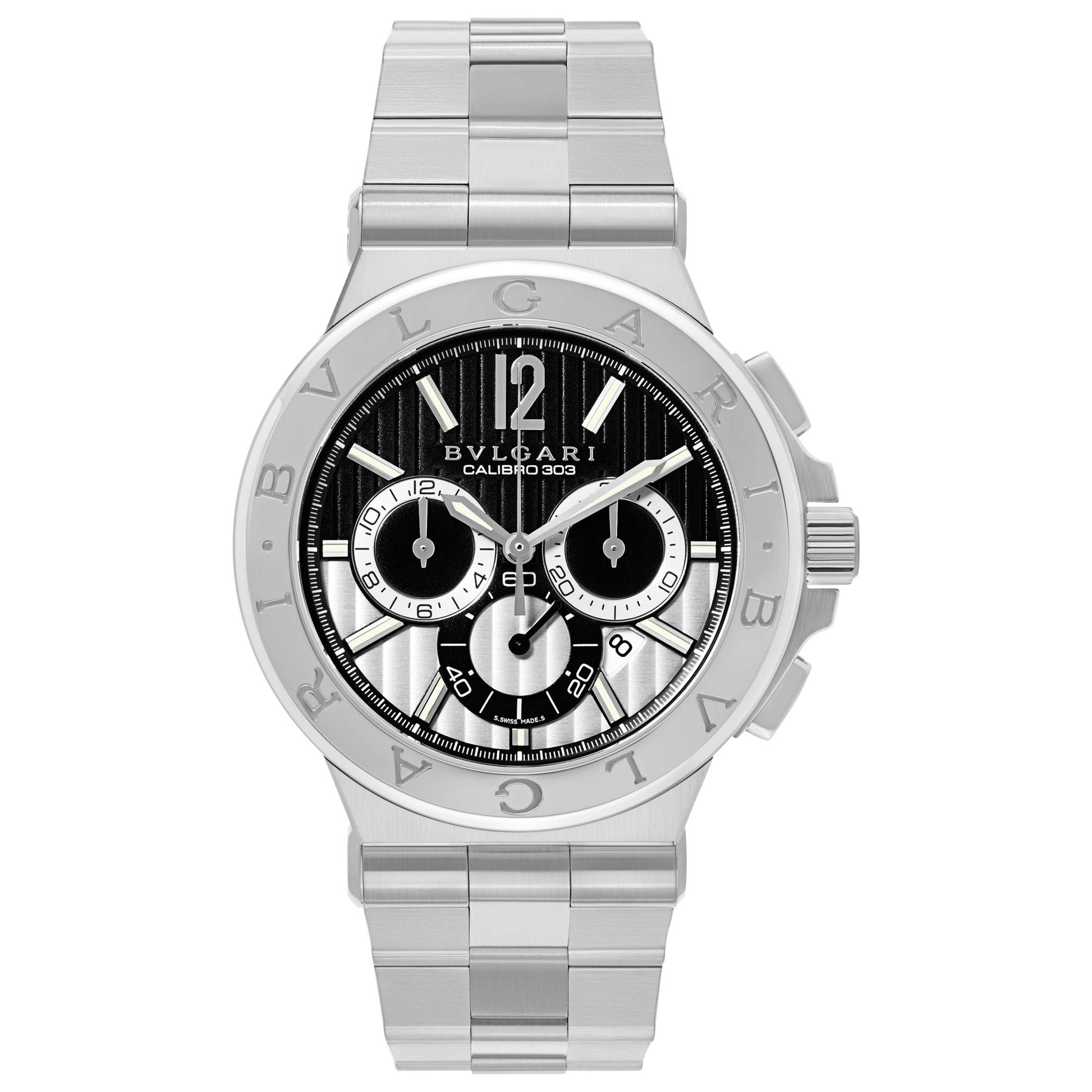 Front view of Bulgari Diagono Men's Automatic Watch DG42BSSDCH