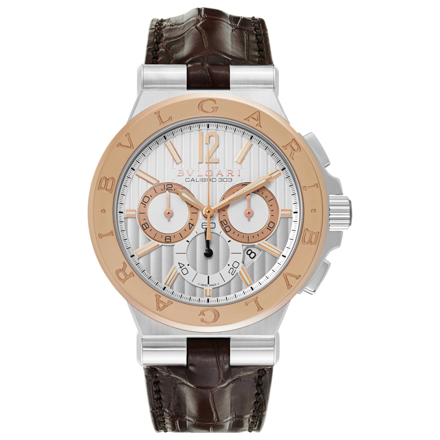 Front view of Bulgari Diagono Men's Automatic Watch DG42C6SPGLDCH