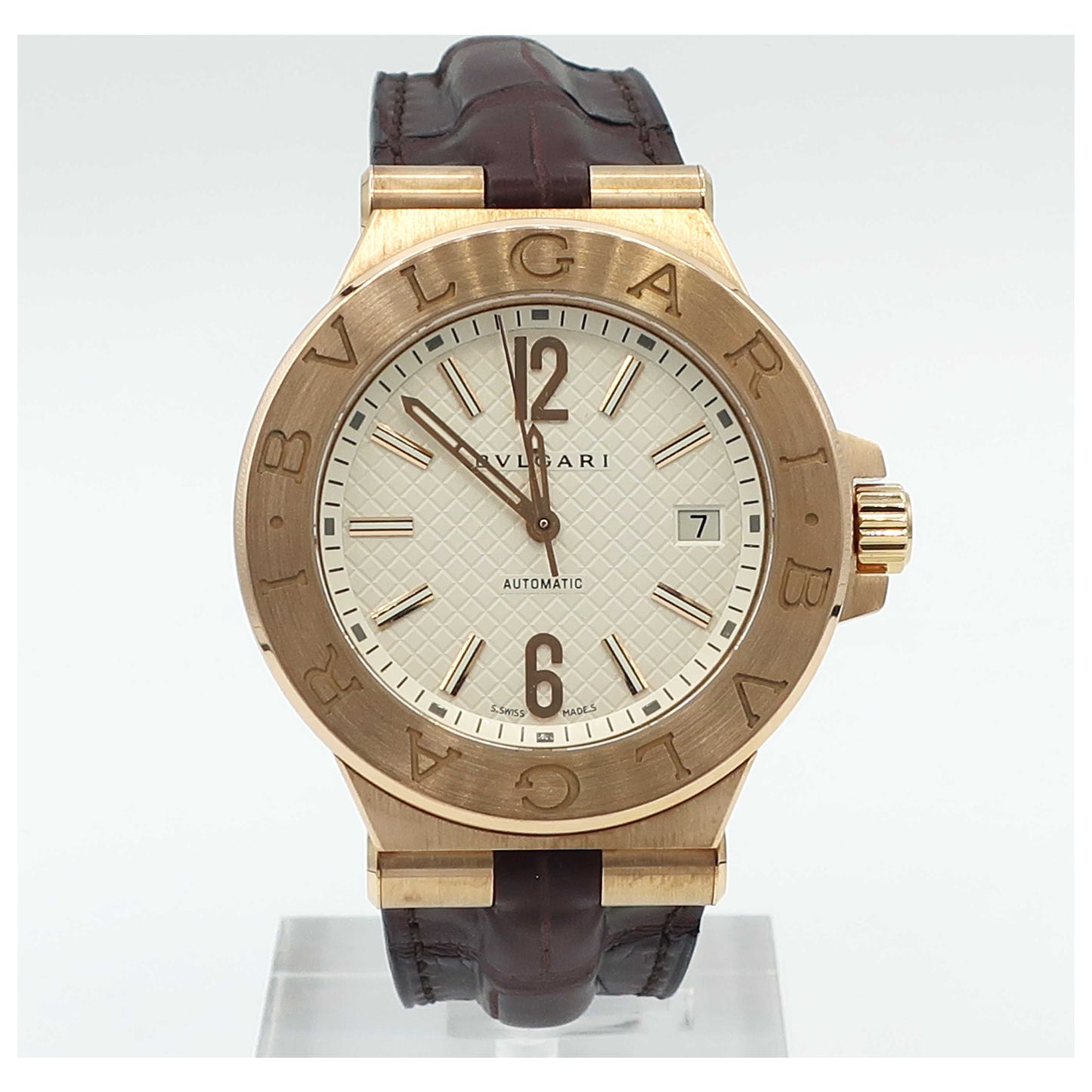 Front view of Bulgari Diagono Men's Automatic Watch DGP40C6GLD-SD