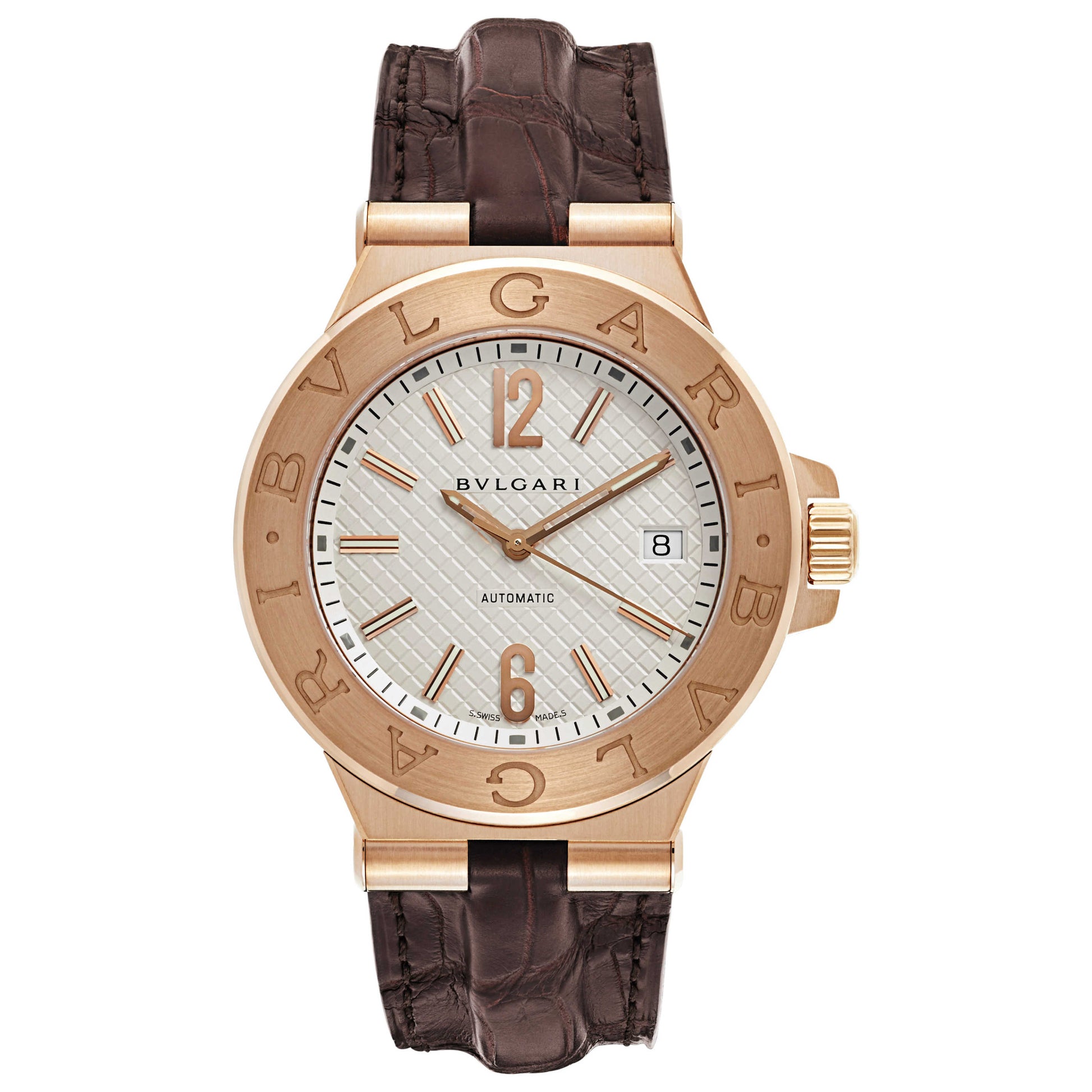 Front view of Bulgari Diagono Men's Automatic Watch DGP40C6GLD