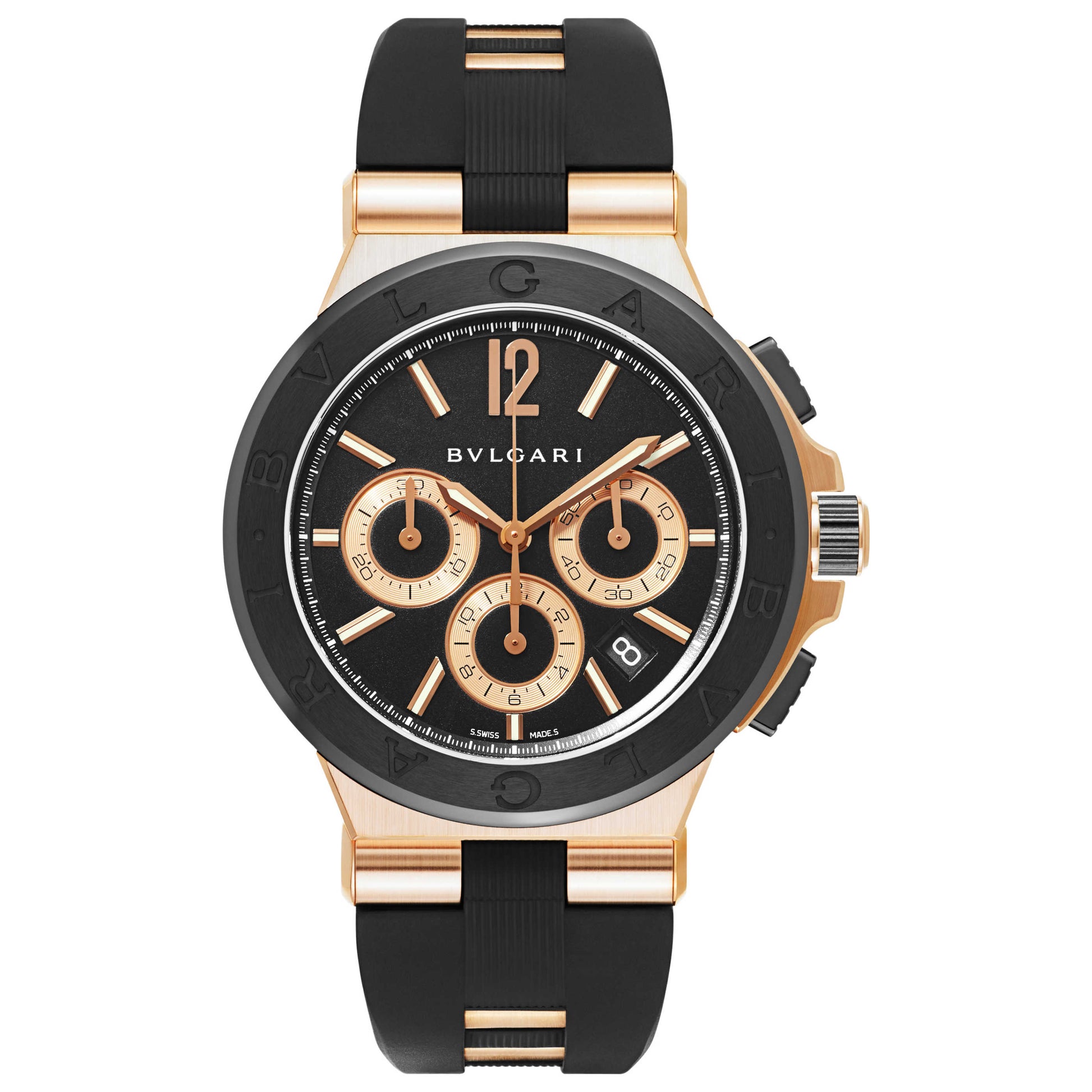 Front view of Bulgari Diagono Men's Automatic Watch DGP42BGCVDCH