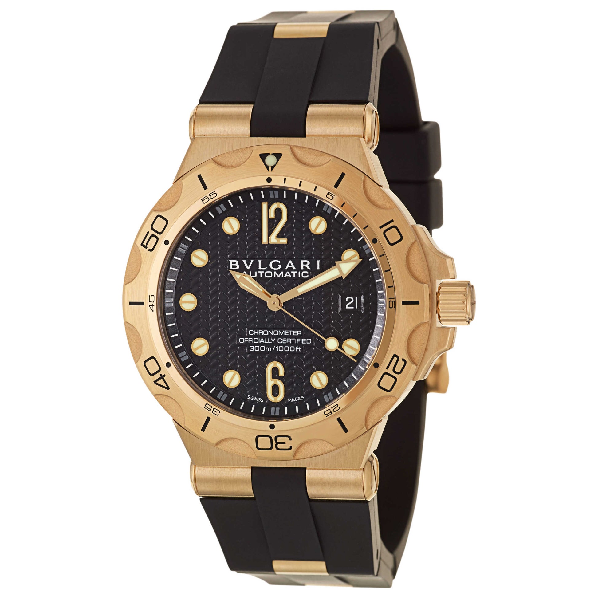 Front view of Bulgari Diagono Professional Men's Automatic Watch DP42BGVDSD