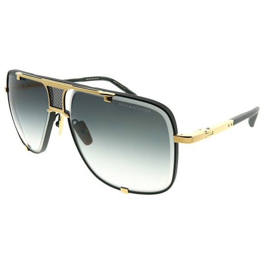 Front view of Dita Mach-Five Unisex Sunglasses DRX-2087-A-BLK-GLD-64