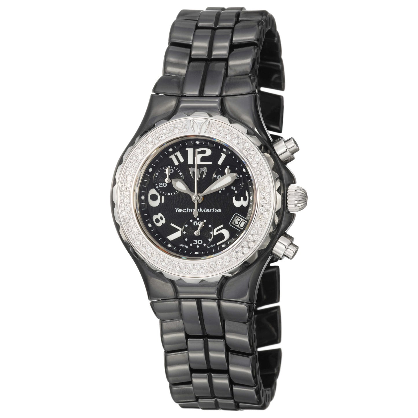 Front view of TechnoMarine Ceramic Women's Swiss Quartz (Battery-Powered) Watch DTLCCB02C