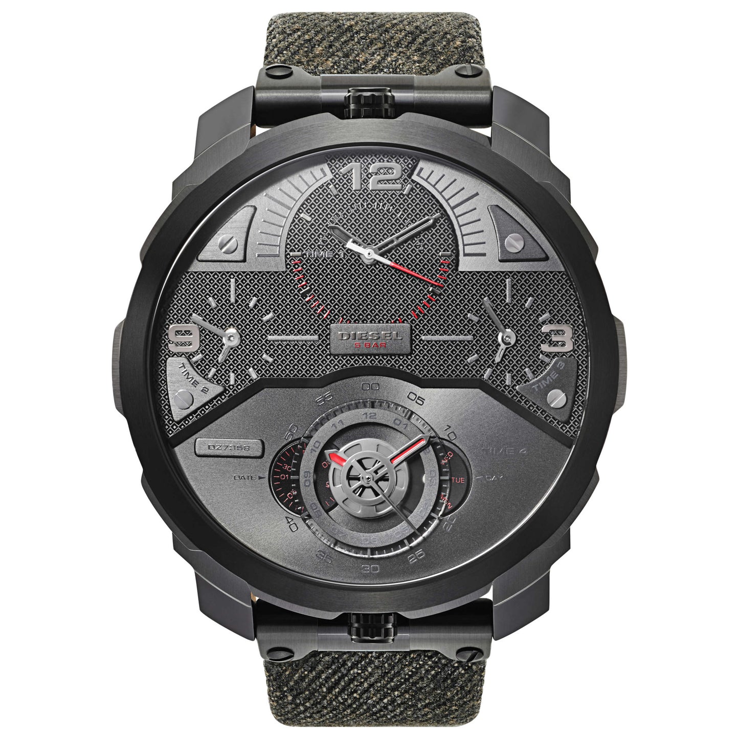 Front view of Diesel Machinus Men's Japanese Quartz (Battery-Powered) Watch DZ7358