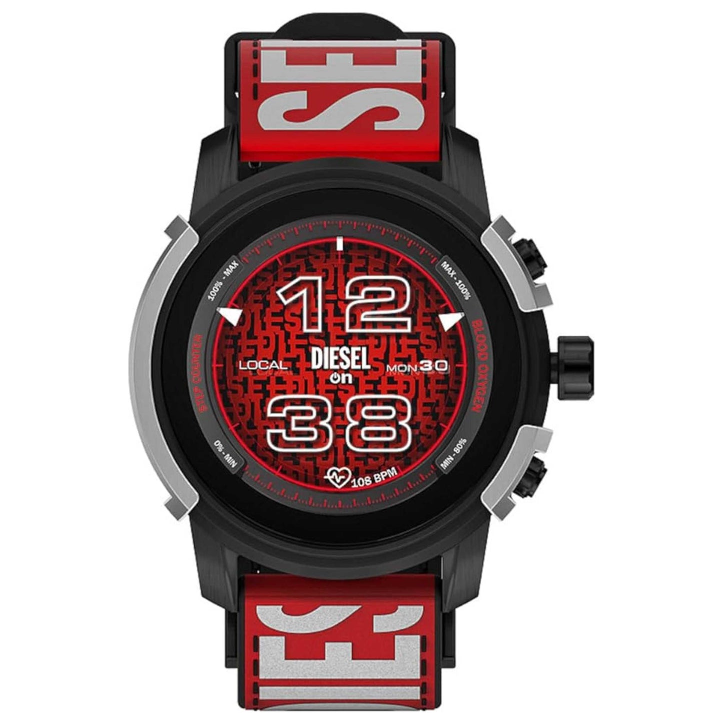 Front view of Diesel Griffed Men's Quartz Smartwatch DZT2041R