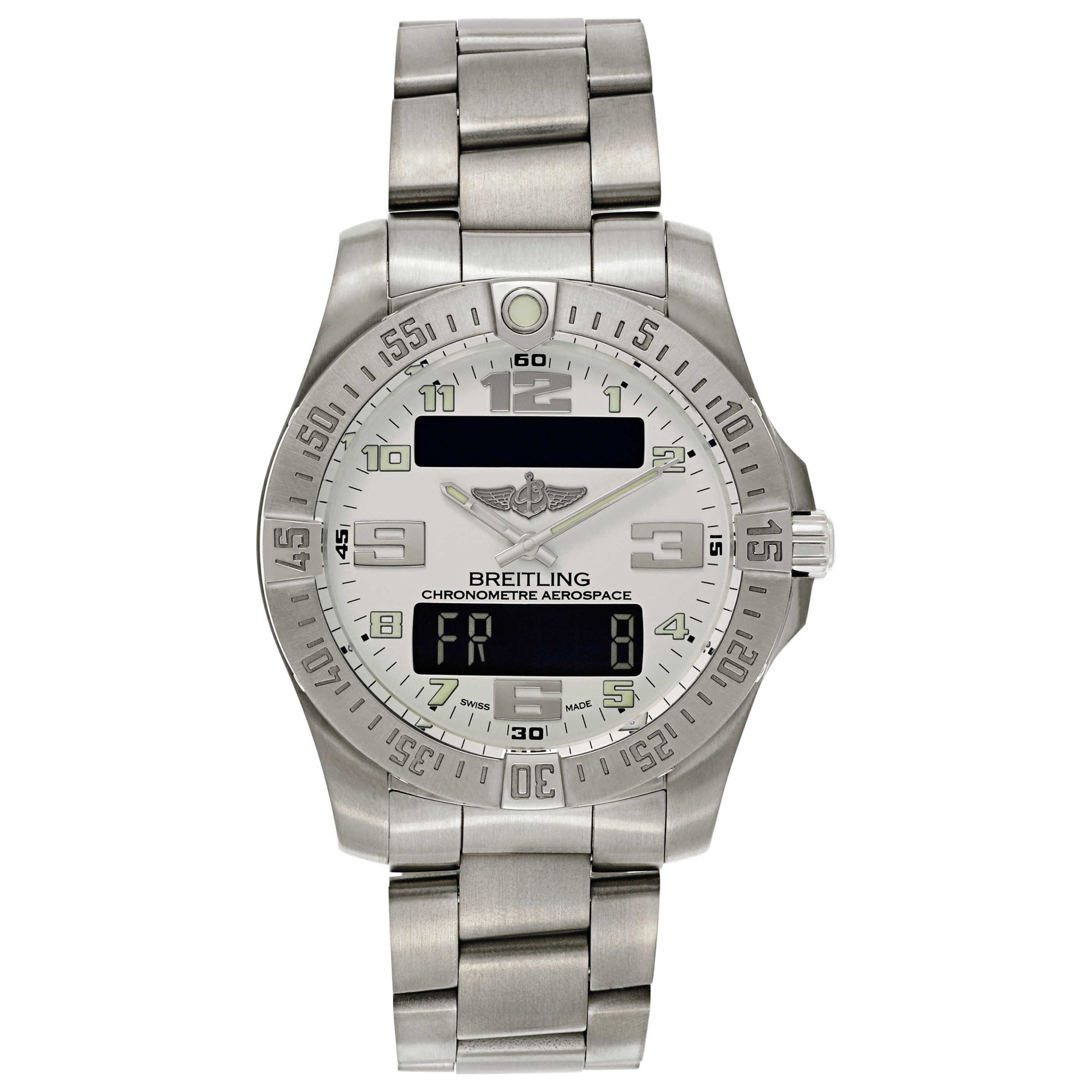 Front view of Breitling Professional Men's Swiss Quartz (Battery-Powered) Certified Chronometer Watch E793637V-G817-152E