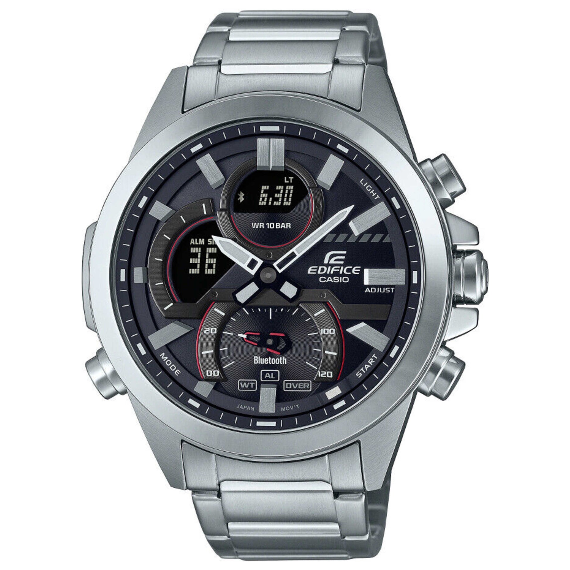 Front view of Casio Edifice Men's Quartz Smartwatch ECB-30D-1ADF