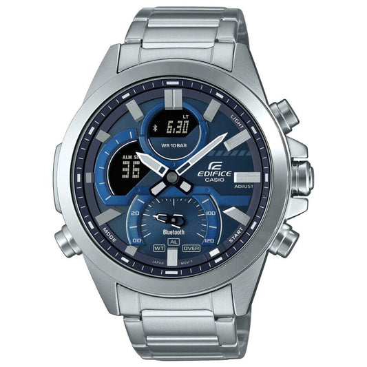 Front view of Casio Edifice Men's Quartz Smartwatch ECB-30D-2ADF