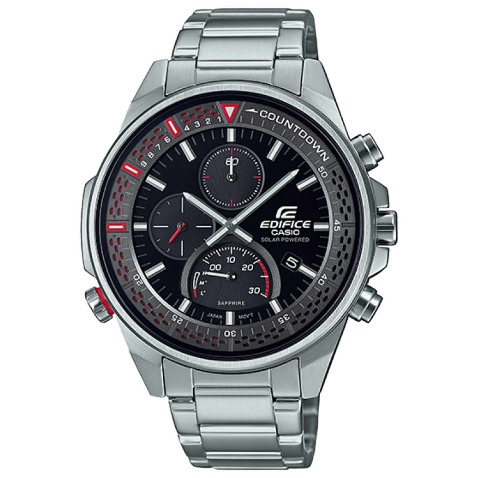 Front view of Casio Edifice Men's Solar Watch EFS-S590D-1AVUDF