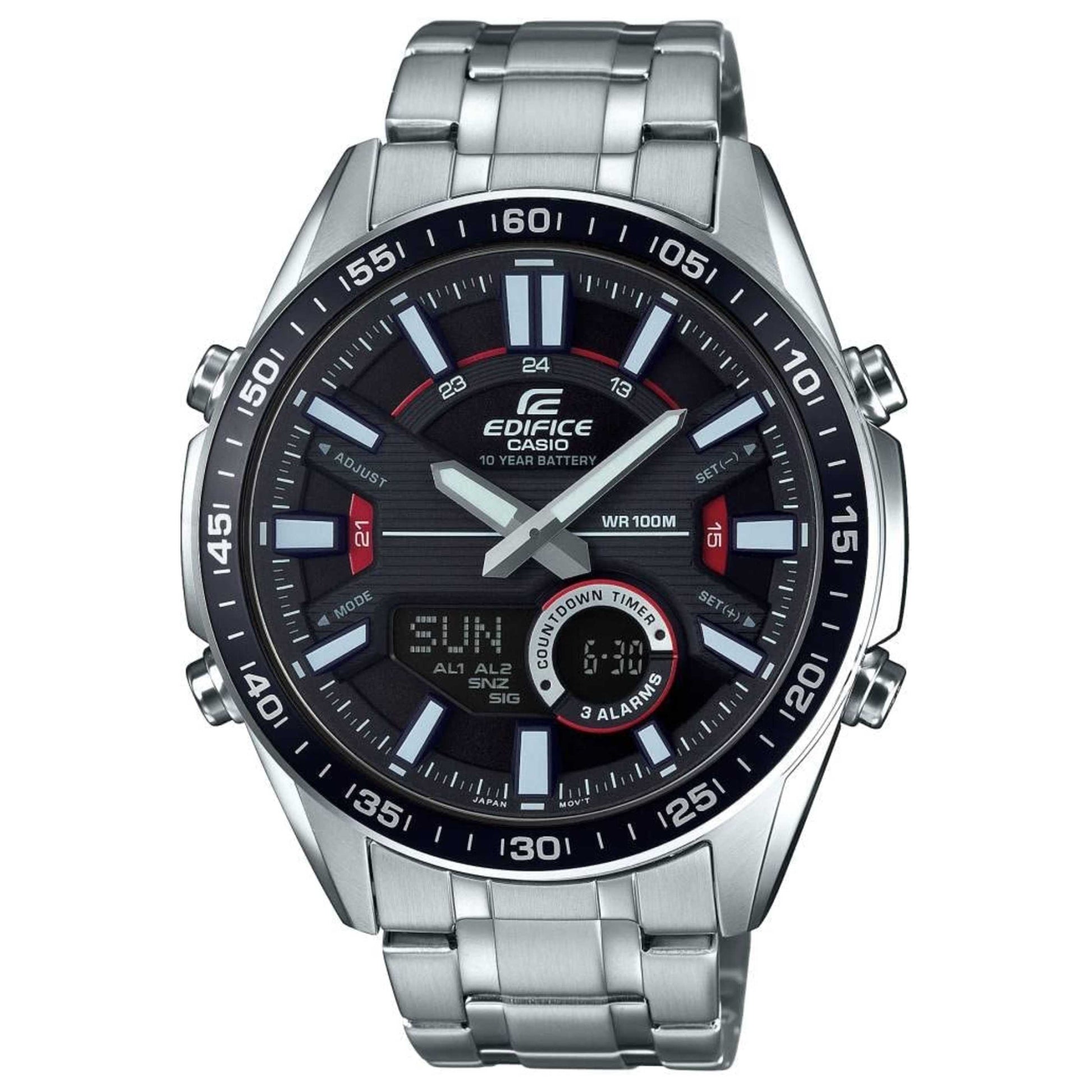Front view of Casio Edifice Men's Quartz Watch EFV-C100D-1AVDF