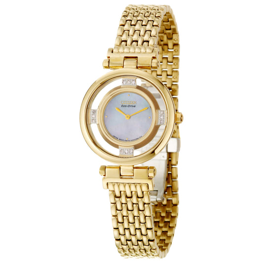 Front view of Citizen Stiletto Women's Solar Powered Quartz Eco-Drive Watch EG3102-54D