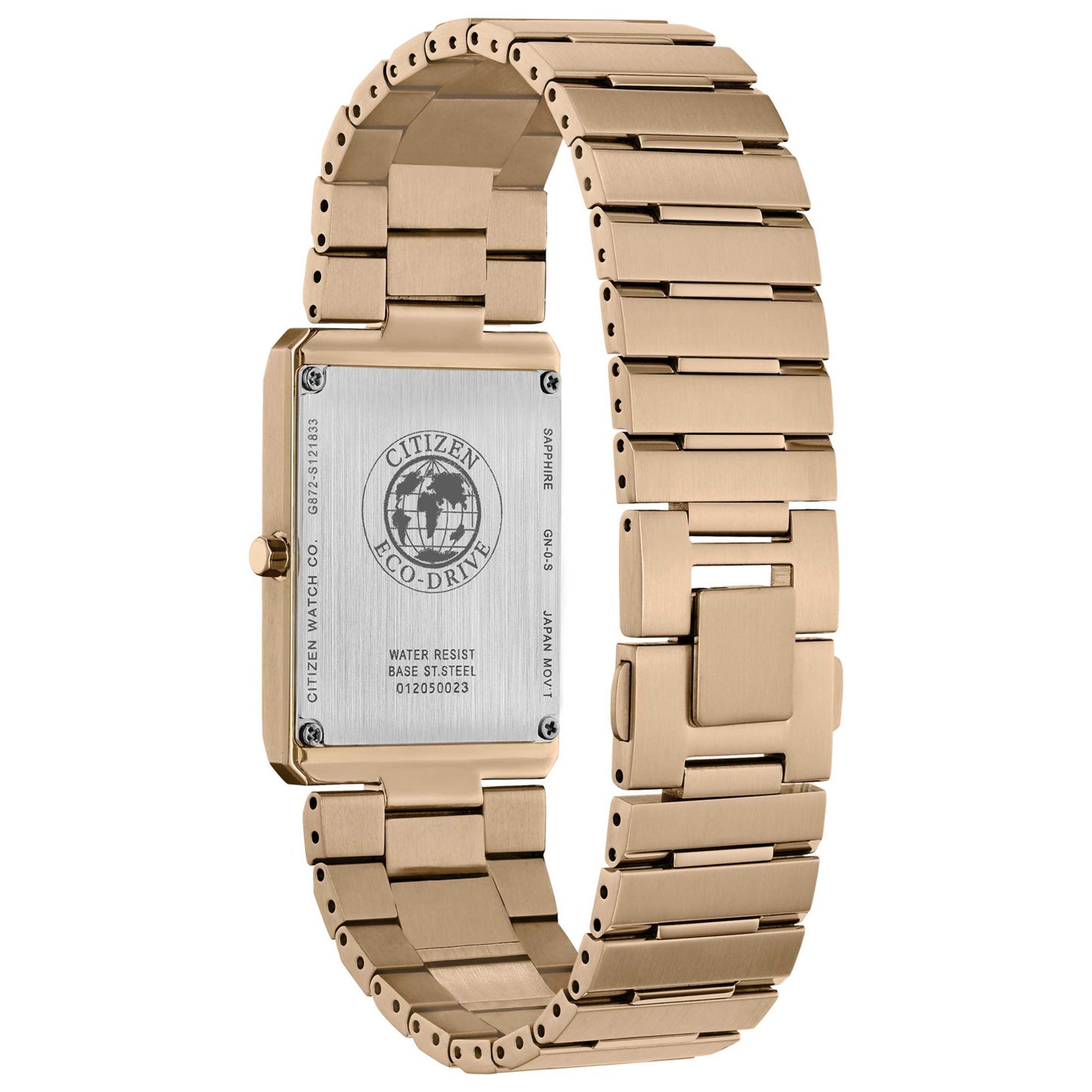 Left view of Citizen Stiletto Unisex Solar Powered Quartz Eco-Drive Watch EG6013-56A